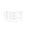 Tavolino Basso Da Salotto 80x80 Con Doghe Kave Rovere Artisan E Bianco