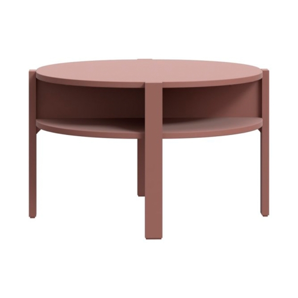 Tavolino Basso Da Salotto Rotondo D75xH45 Cm Lehman Terracotta