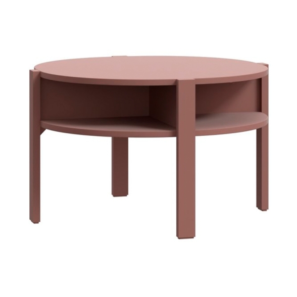 Tavolino Basso Da Salotto Rotondo D75xH45 Cm Lehman Terracotta