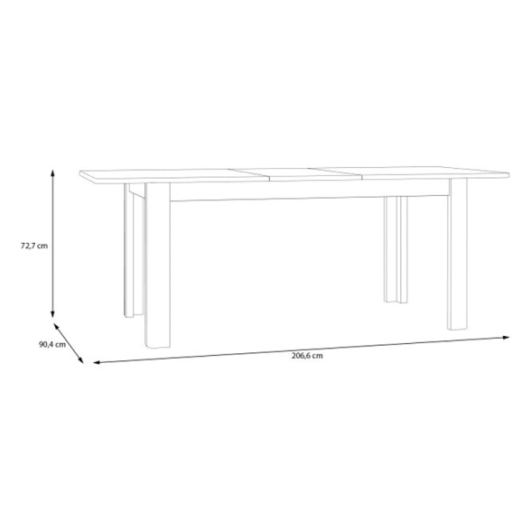 Tavolo Allungabile 90x160-206 Cm Da Arredo Interno Lehman Sabbia