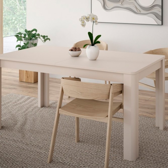 Tavolo Allungabile 90x160-206 Cm Da Arredo Interno Lehman Sabbia