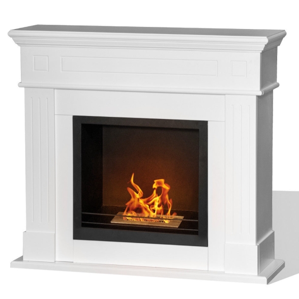 Camino a bioetanolo da terra Cambridge con cornice Bianco 110x37x102h  