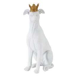 Cane Con Corona Bianco Cm 20X12,5X33