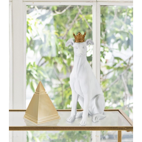 Cane Con Corona Bianco Cm 20X12,5X33