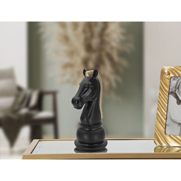 Cavallo Nero E Oro Cm 10,5X8,5X19