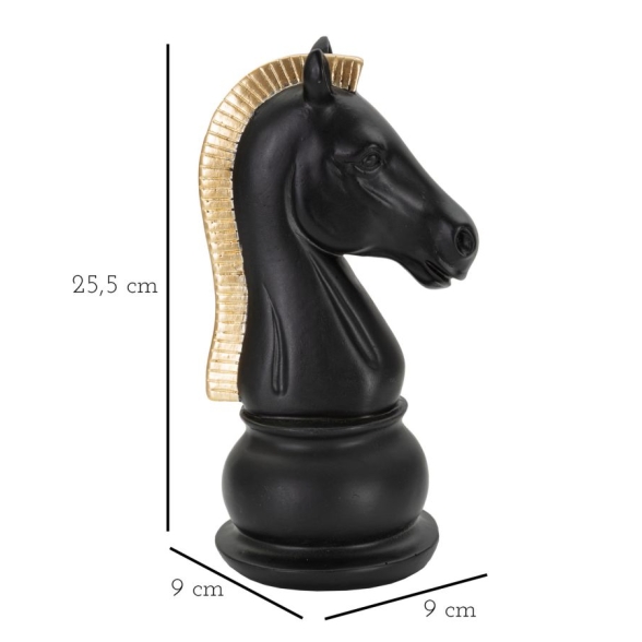 Cavallo Nero E Oro Cm 10,5X8,5X19