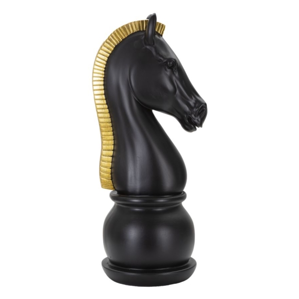 Cavallo Nero E Oro Cm Ø 18,5X50