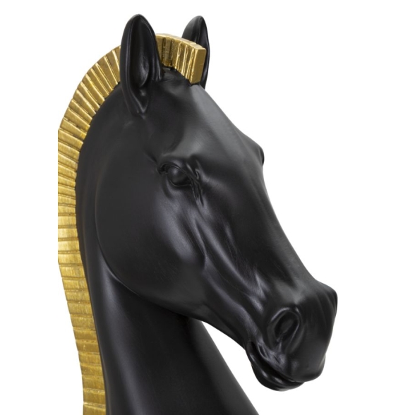 Cavallo Nero E Oro Cm Ø 18,5X50