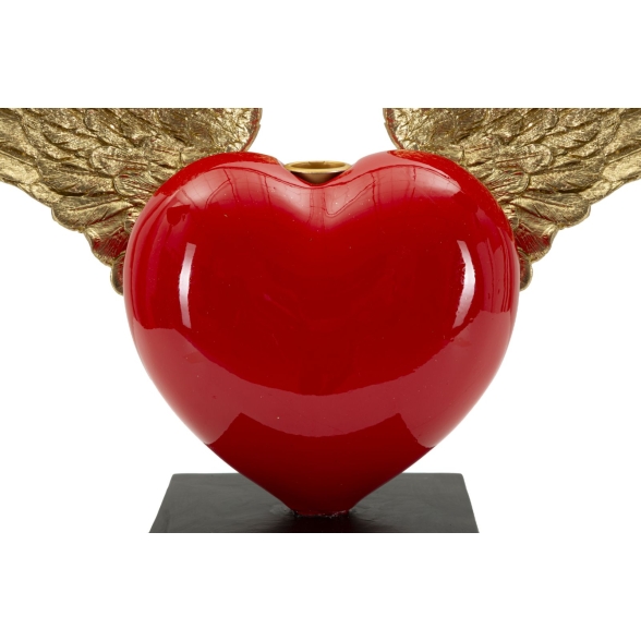 Cuore Con Ali Porta Candele Cm 36,5X14X30,5