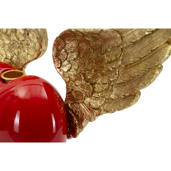 Cuore Con Ali Porta Candele Cm 36,5X14X30,5