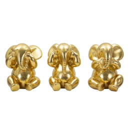 Elefante Non Vedo/Non Sento/ Non Parlo Set 3 Pz Cm Ø 15,5X20,5
