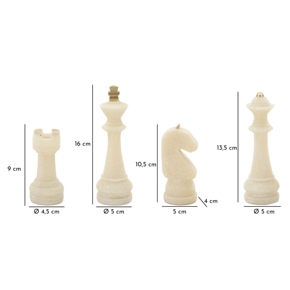 Scacchi Quarzy Set 8 Pz Assortiti Cm Ø 4,4X9,2-4,3X13,3-5X16-X4,5X10,3