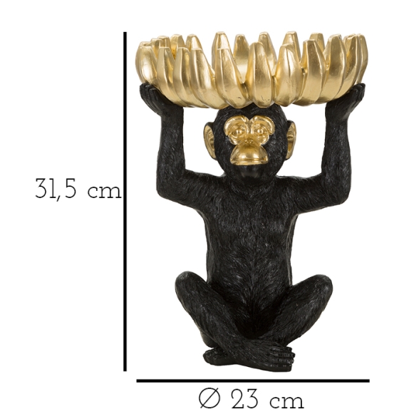 Scimmia Svuota Tasche Banane Cm Ø 23X31,5