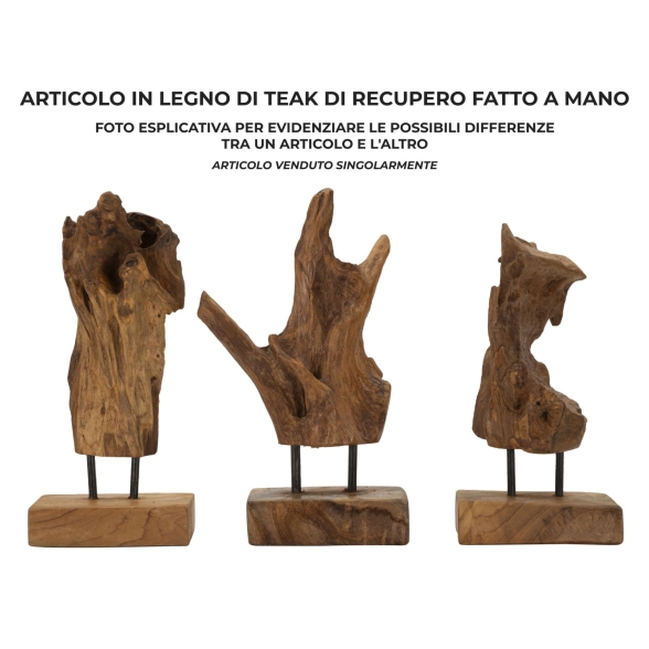 Scultura Akar In Teak Ric, Cm 20X11X34 Min 2