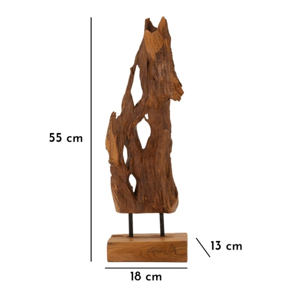 Scultura Akar In Teak Riciclato Cm 18X13X55