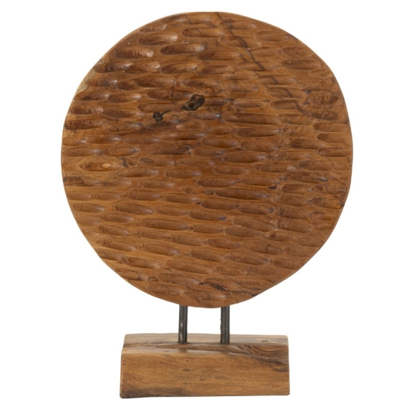 Scultura Coin In Teak Riciclato Cm 30X15,5X40
