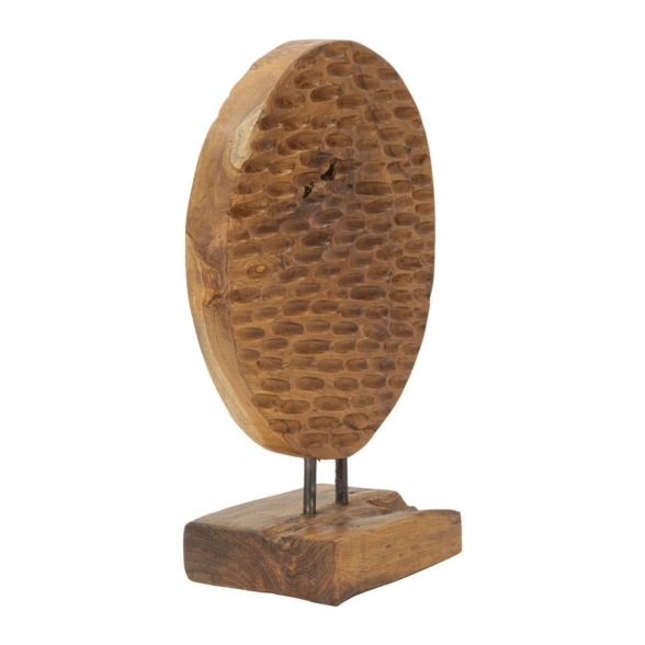 Scultura Coin In Teak Riciclato Cm 30X15,5X40