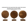 Scultura Coin In Teak Riciclato Cm 30X15,5X40