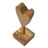 Scultura Cuore In Teak Ric. Cm 10X10X25