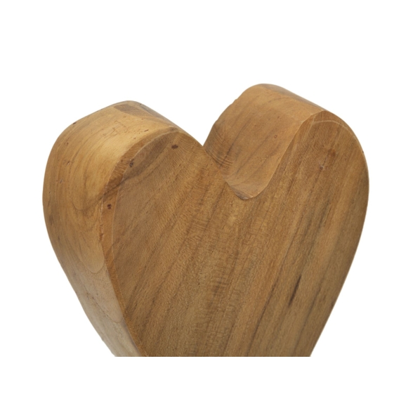 Scultura Cuore In Teak Ric. Cm 10X10X25