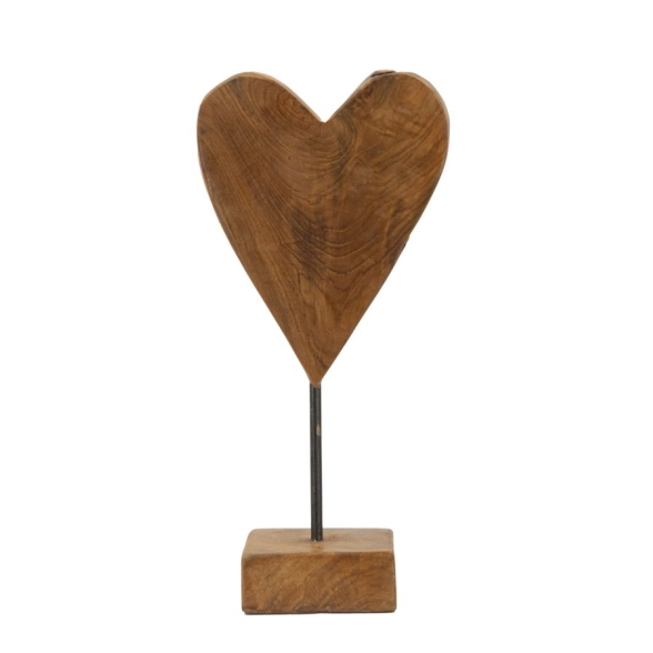 Scultura Cuore In Teak Ric. Cm 15X10X35
