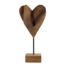 Scultura Cuore In Teak Ric. Cm 15X10X35