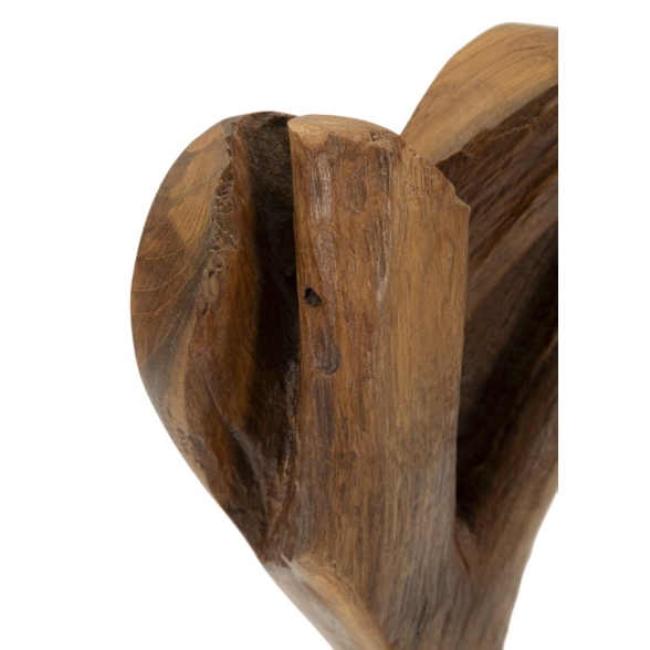Scultura Cuore In Teak Ric. Cm 15X10X35
