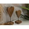 Scultura Cuore In Teak Ric. Cm 15X10X35