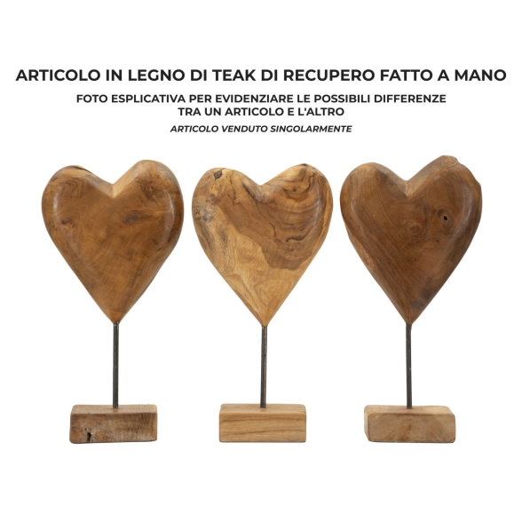 Scultura Dobu In Teak Riciclato Cm 20X12X37