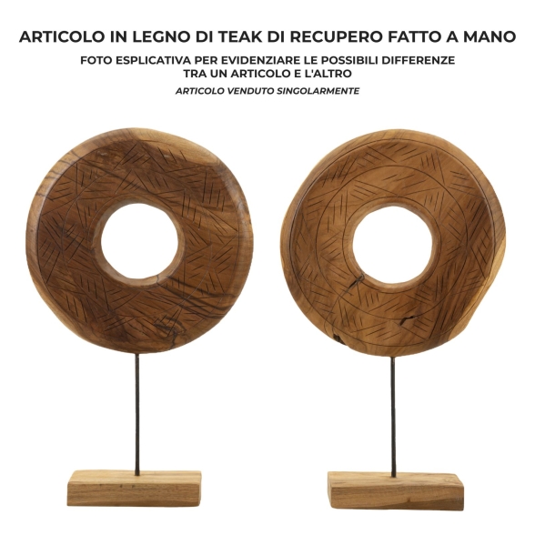 Scultura Dorat In Teak Riciclato Cm 35X10X58