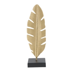 Scultura Foglia Con Porta Candela Glam Cm 10X10X34 