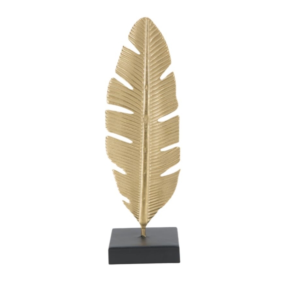 Scultura Foglia Con Porta Candela Glam Cm 10X10X34 