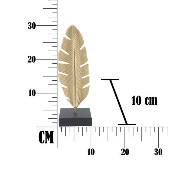 Scultura Foglia Con Porta Candela Glam Cm 10X10X34 