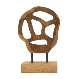 Scultura Lubang In Teak Riciclato Cm 18X10X27