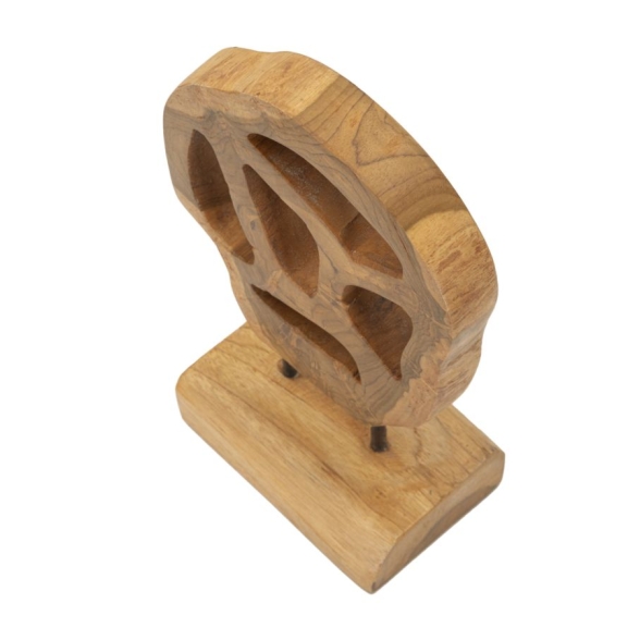 Scultura Lubang In Teak Riciclato Cm 18X10X27