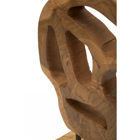 Scultura Lubang In Teak Riciclato Cm 18X10X27