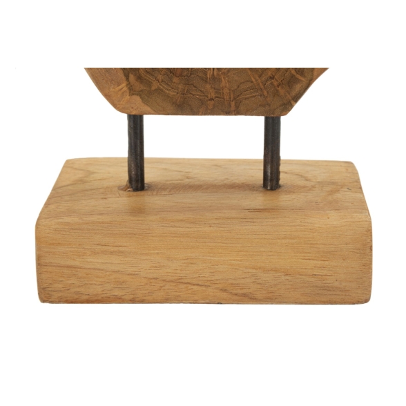 Scultura Lubang In Teak Riciclato Cm 18X10X27