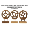 Scultura Lubang In Teak Riciclato Cm 18X10X27