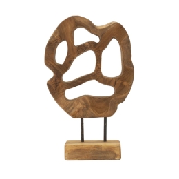 Scultura Lubang In Teak Riciclato Cm 25X10X38