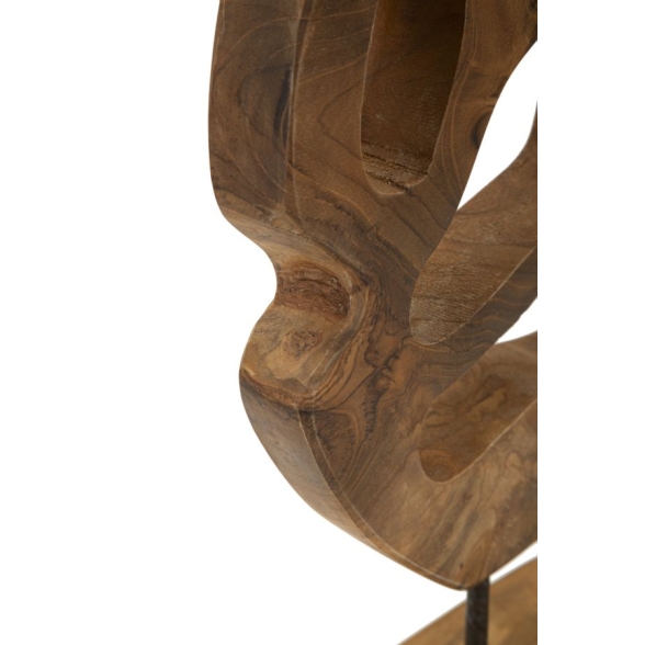 Scultura Lubang In Teak Riciclato Cm 25X10X38