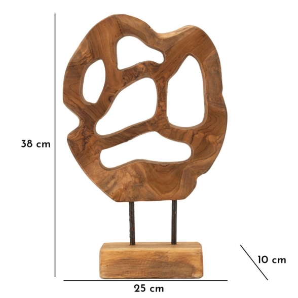 Scultura Lubang In Teak Riciclato Cm 25X10X38