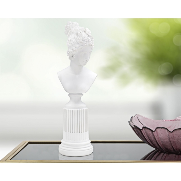 Scultura Statua Woman Con Piedistallo Cm 11X10,5X35,5