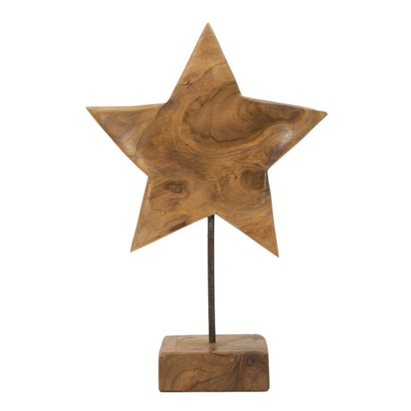 Scultura Stella In Teak Riciclato Cm 28X12X42