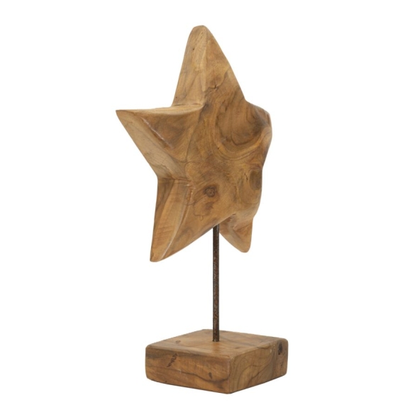 Scultura Stella In Teak Riciclato Cm 28X12X42