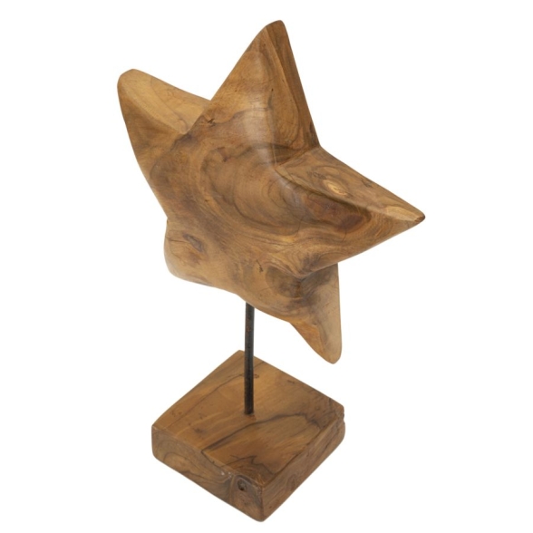 Scultura Stella In Teak Riciclato Cm 28X12X42