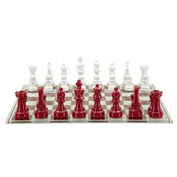 Set Scacchiera Rossa/Bianca Cm 61X61X14