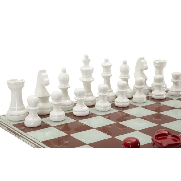 Set Scacchiera Rossa/Bianca Cm 61X61X14