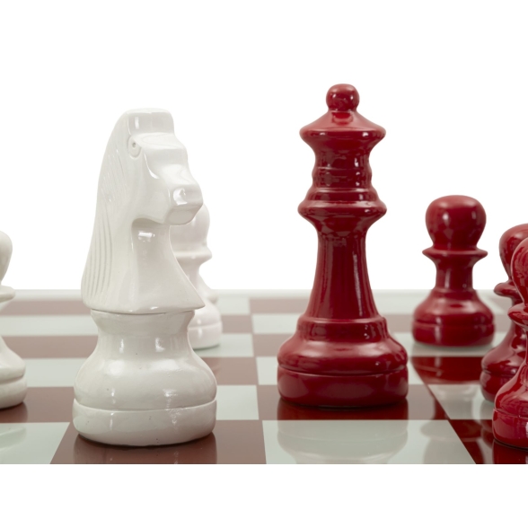 Set Scacchiera Rossa/Bianca Cm 61X61X14