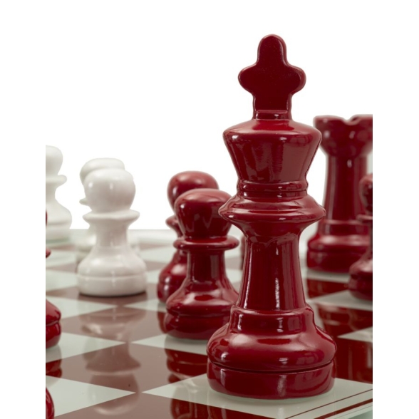 Set Scacchiera Rossa/Bianca Cm 61X61X14