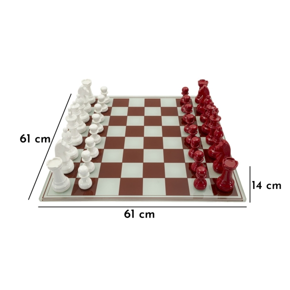 Set Scacchiera Rossa/Bianca Cm 61X61X14
